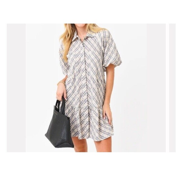 Jonathan Simkhai Dresses & Skirts - Jonathan Simkhai Puffy Sleeve Button Collar Mini Dress Size Small MSRP $344 Wome